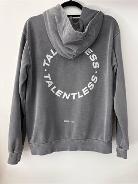 TALENTLESS Circle Logo Hoodie - Washed Grey, Size M